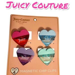 NWT Juicy Couture Heart-Shaped Magnetic Clips - Red, Purple, Blue, Green